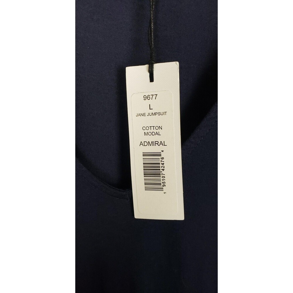 Michael Stars Jumpsuit Womens‎ Large Navy Jane Modal Belted Made USA Casual - Picture 5 of 8
